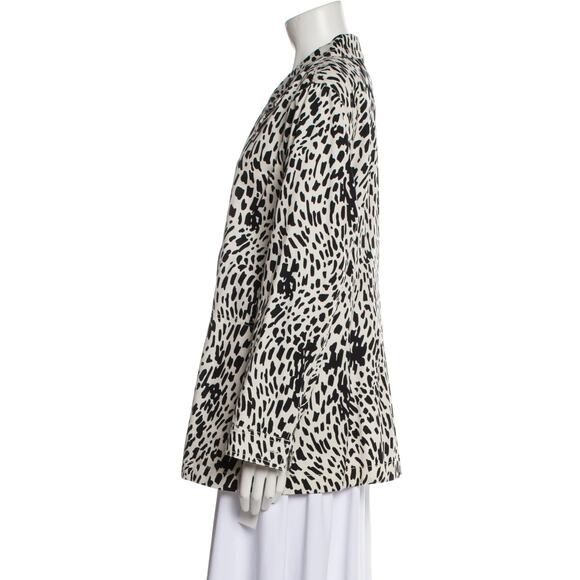 Lafayette 148 Coleman Cheetah Print Twill Blazer Jacket Black White Sz XL Cotton - Picture 7 of 15